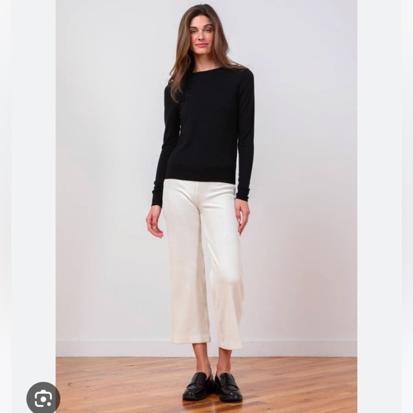 Avenue Montaigne || Alex Corduroy Wide Leg Pull On Pants Ivory Cream 4 - Picture 3 of 11